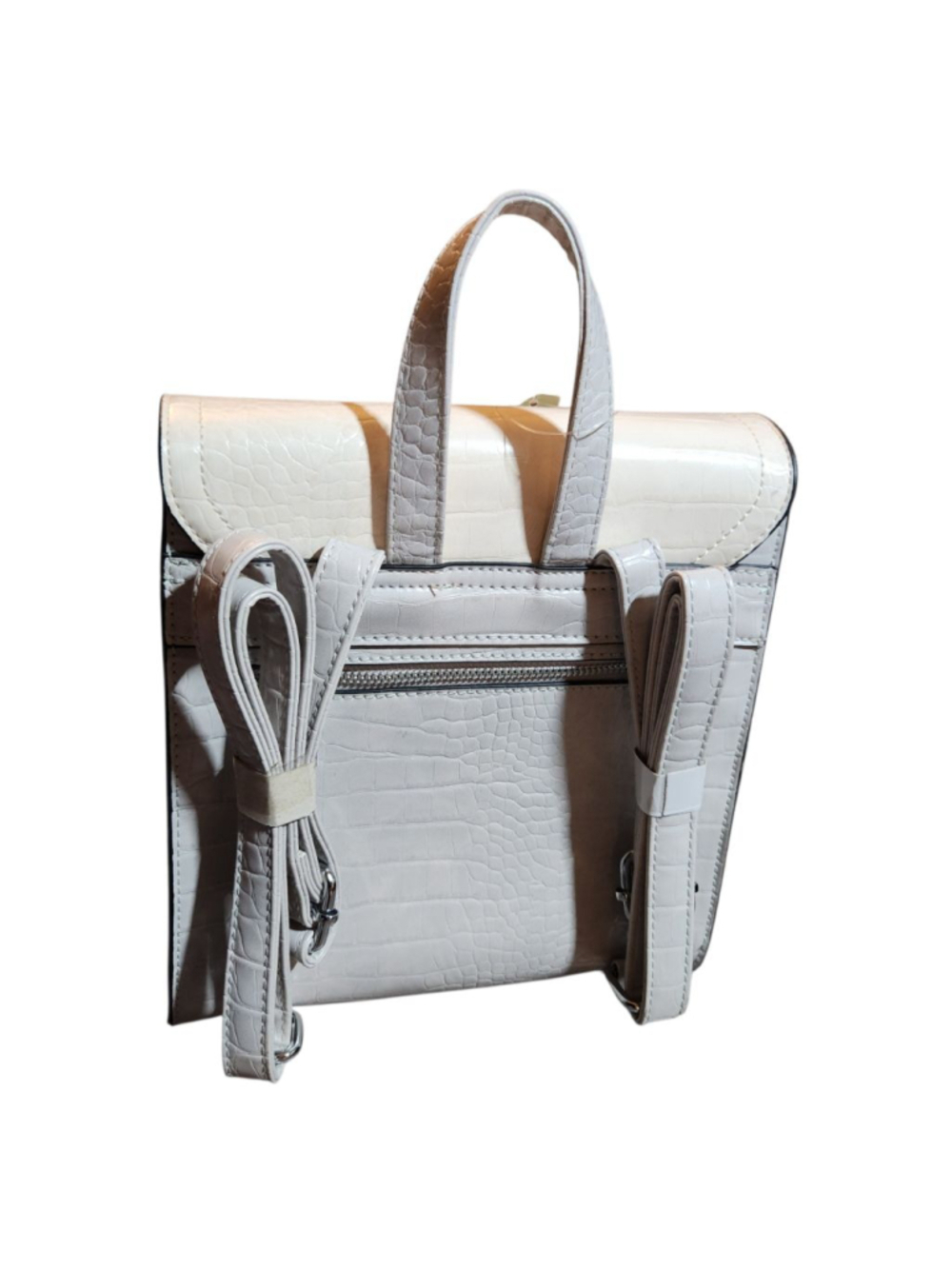 Meli Melo Off White Croc Embossed Backpack - Picture 2 of 7